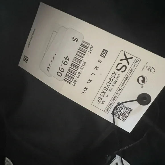 Nwt Zara black velvet high waisted mini ruched skirt XS - Picture 7 of 7